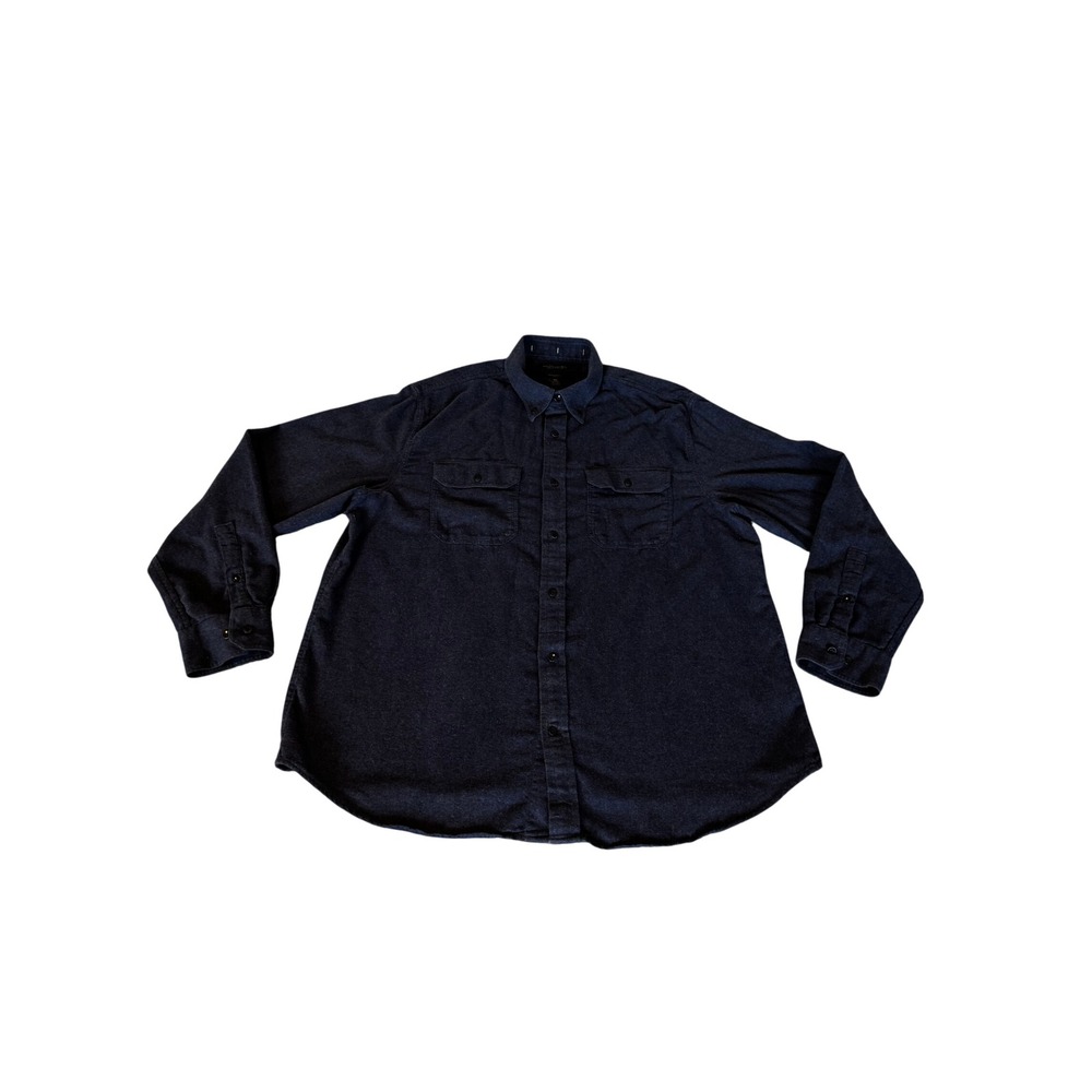 Banana Republic Mens XL Navy Blue Flannel Button Down Shirt Standard Fit Cotton